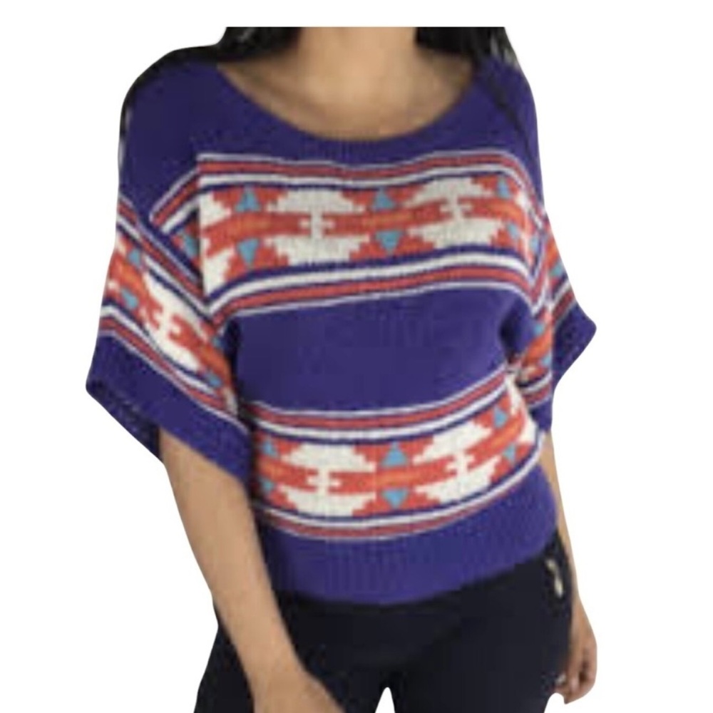 AMERICAN EAGLE OUTFITTERS aztec tribal print dolman sweater Size XSmall - Picture 3 of 15